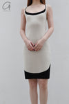 SWAYING/KNIT contrasting color collar vest skirt SW23SS2L02 meters gray PS57